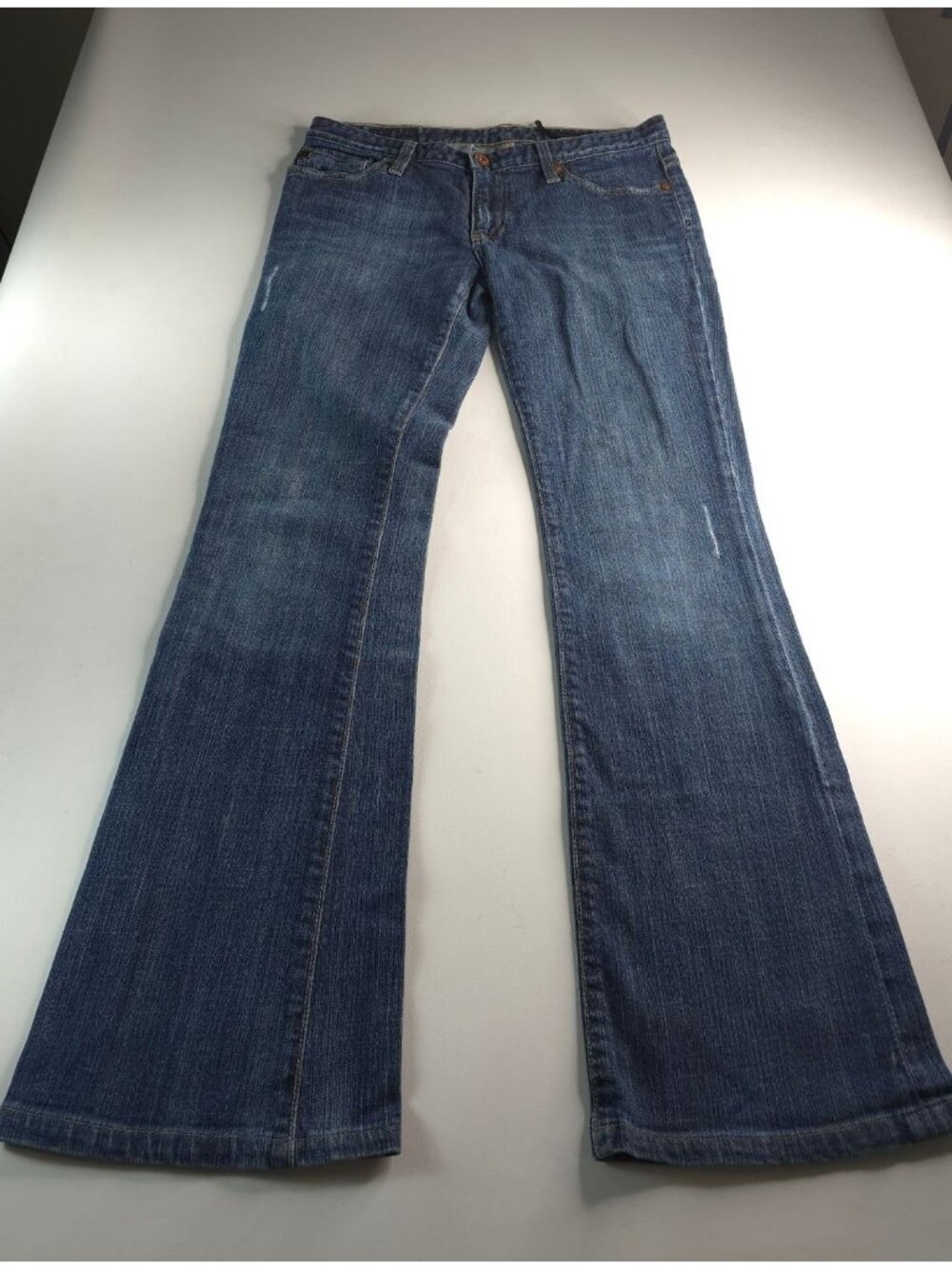 AG Adriano Goldschmied Womens Blue Flare Jeans Size 27R 98% Cotton Made In USA